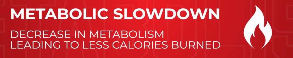Metabolic Slowdown - decrease in metabolism leading to less calories burned